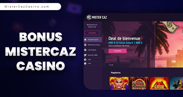 bonus disponibles sur mistercaz casino